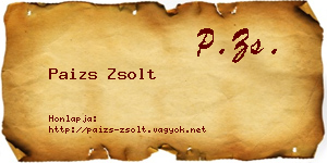 Paizs Zsolt névjegykártya
