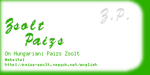 zsolt paizs business card